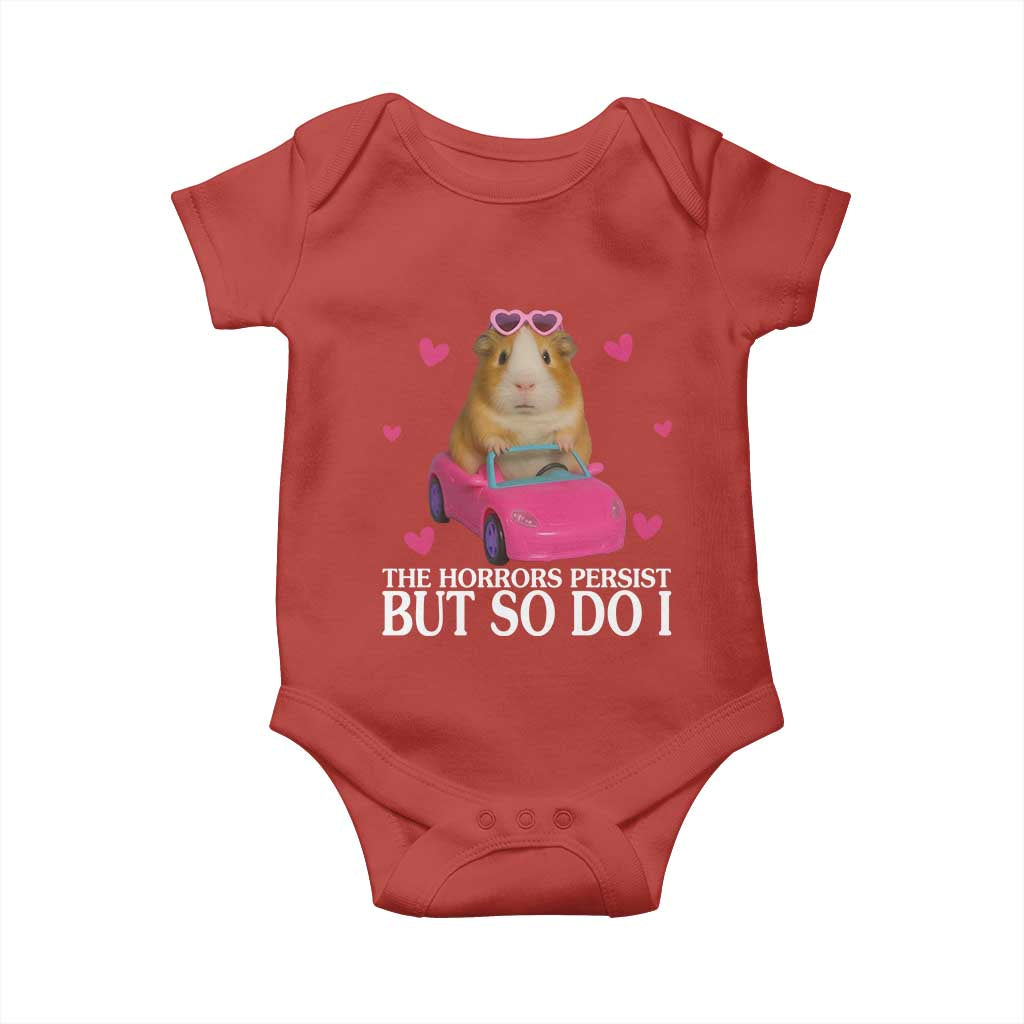 Funny Guinea Pig Lover Gift Baby Onesie The Horrors Persist But So Do I - Wonder Print Shop