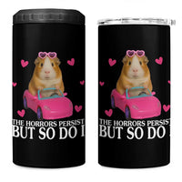 Funny Guinea Pig Lover Gift 4 in 1 Can Cooler Tumbler The Horrors Persist But So Do I - Wonder Print Shop