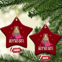 Funny Guinea Pig Lover Gift Ceramic Ornament The Horrors Persist But So Do I - Wonder Print Shop