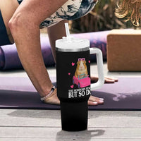 Funny Guinea Pig Lover Gift Tumbler With Handle The Horrors Persist But So Do I - Wonder Print Shop