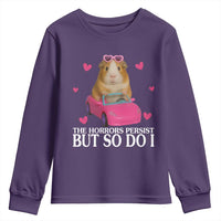 Funny Guinea Pig Lover Gift Youth Sweatshirt The Horrors Persist But So Do I - Wonder Print Shop