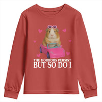 Funny Guinea Pig Lover Gift Youth Sweatshirt The Horrors Persist But So Do I - Wonder Print Shop