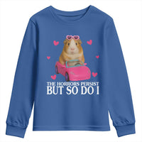 Funny Guinea Pig Lover Gift Youth Sweatshirt The Horrors Persist But So Do I - Wonder Print Shop