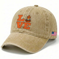 Midwest Tiger Football Pride Washed Cotton Baseball Cap Funny Sport Lover Gift