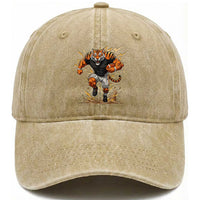 Tiger Football Lover Washed Cotton Baseball Cap Midwest Game Day Lifestyle