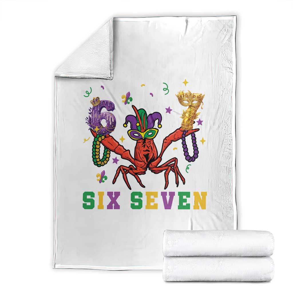 Funny 67 Crawfish Mardi Gras Throw Blanket Six Seven Meme