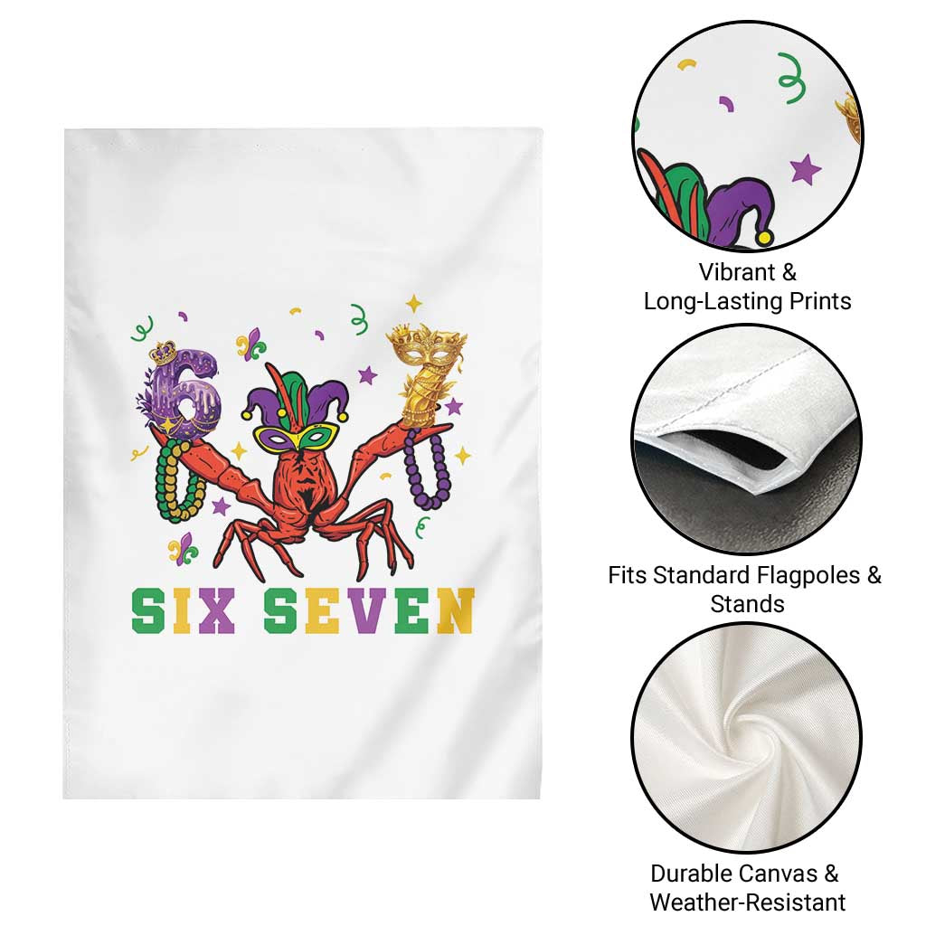 Funny 67 Crawfish Mardi Gras Garden Flag Six Seven Meme