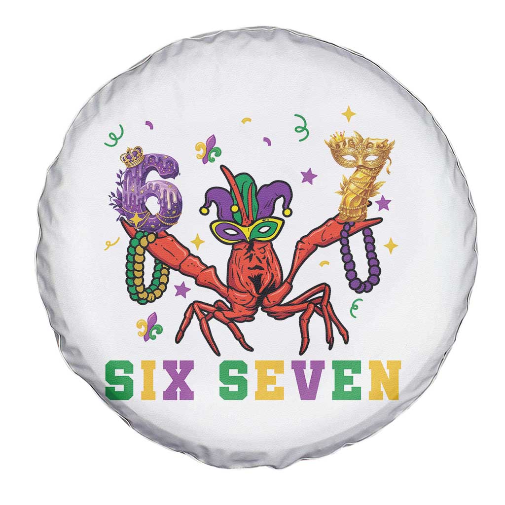 Funny 67 Crawfish Mardi Gras Spare Tire Cover Six Seven Meme