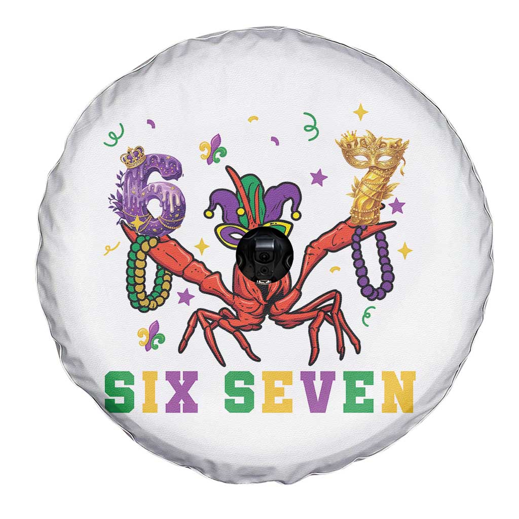 Funny 67 Crawfish Mardi Gras Spare Tire Cover Six Seven Meme