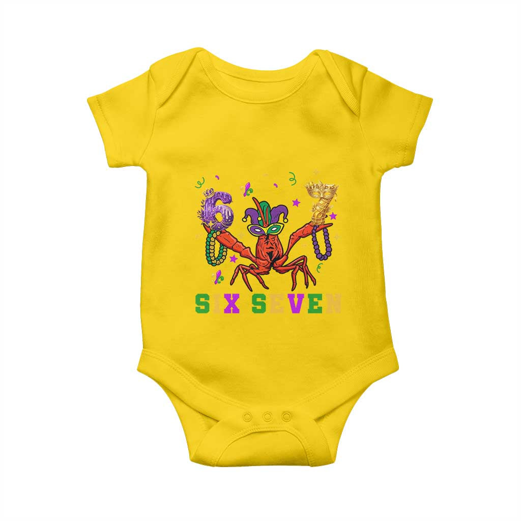 Funny 67 Crawfish Mardi Gras Baby Onesie Six Seven Meme