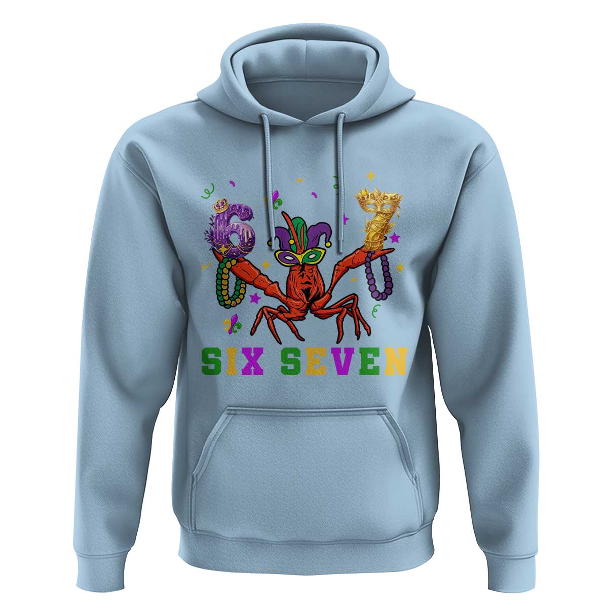 Funny 67 Crawfish Mardi Gras Hoodie Six Seven Meme