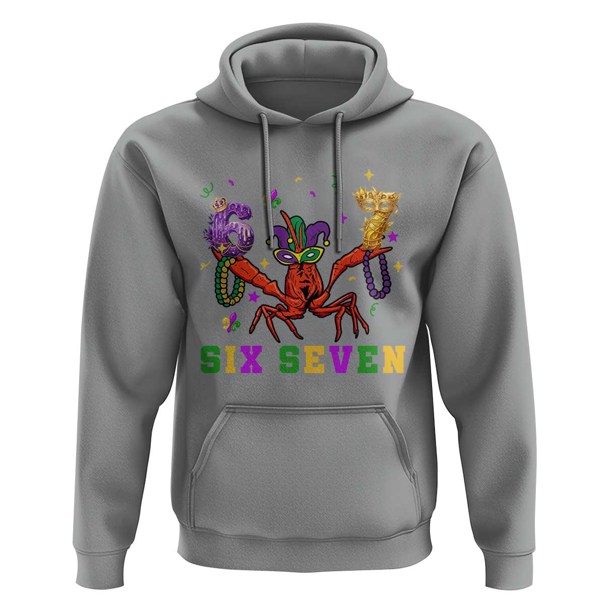 Funny 67 Crawfish Mardi Gras Hoodie Six Seven Meme