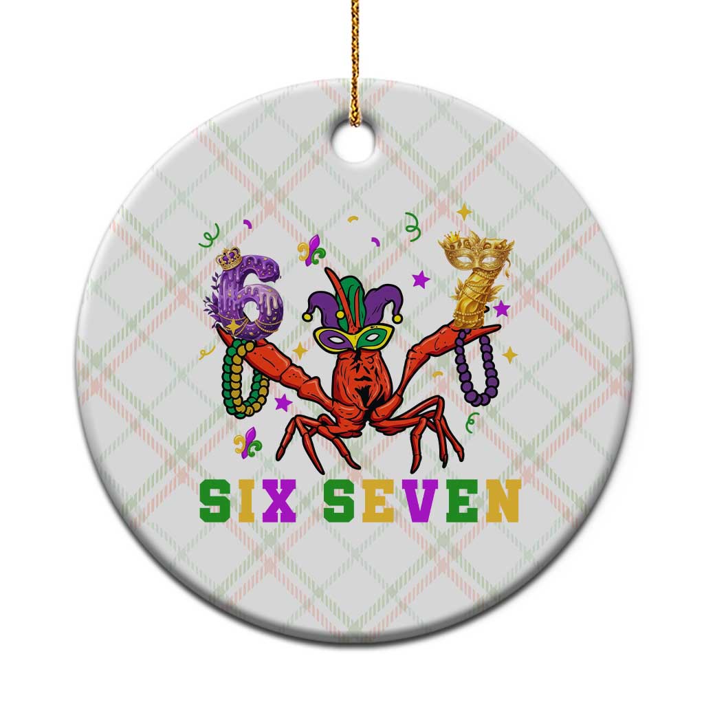 Funny 67 Crawfish Mardi Gras Ceramic Ornament Six Seven Meme