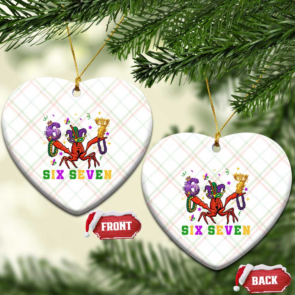 Funny 67 Crawfish Mardi Gras Ceramic Ornament Six Seven Meme