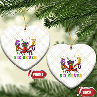 Funny 67 Crawfish Mardi Gras Ceramic Ornament Six Seven Meme