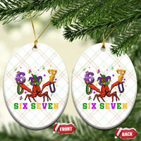 Funny 67 Crawfish Mardi Gras Ceramic Ornament Six Seven Meme