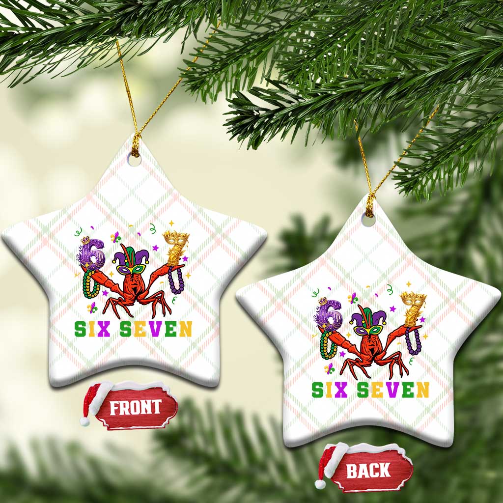Funny 67 Crawfish Mardi Gras Ceramic Ornament Six Seven Meme