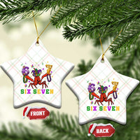 Funny 67 Crawfish Mardi Gras Ceramic Ornament Six Seven Meme
