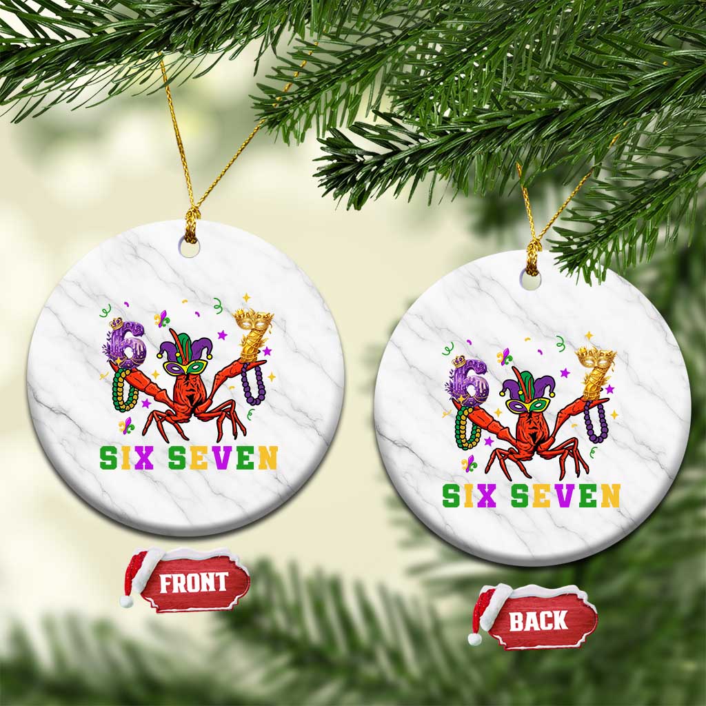 Funny 67 Crawfish Mardi Gras Ceramic Ornament Six Seven Meme