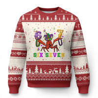 Funny 67 Crawfish Mardi Gras Ugly Christmas Sweater Six Seven Meme