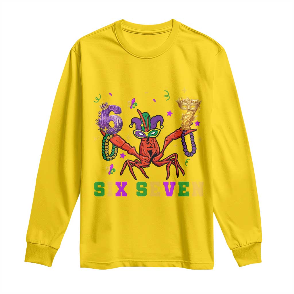 Funny 67 Crawfish Mardi Gras Long Sleeve Shirt Six Seven Meme