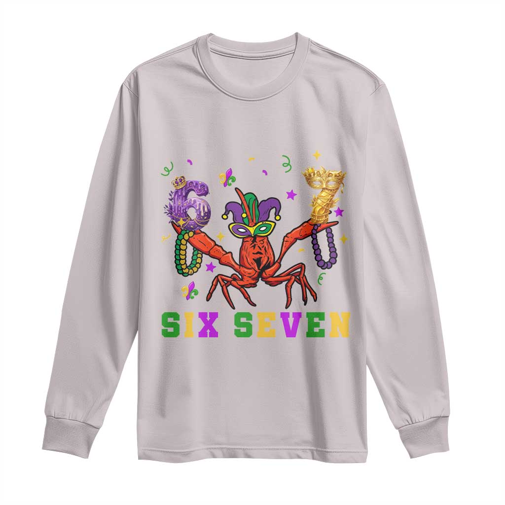 Funny 67 Crawfish Mardi Gras Long Sleeve Shirt Six Seven Meme