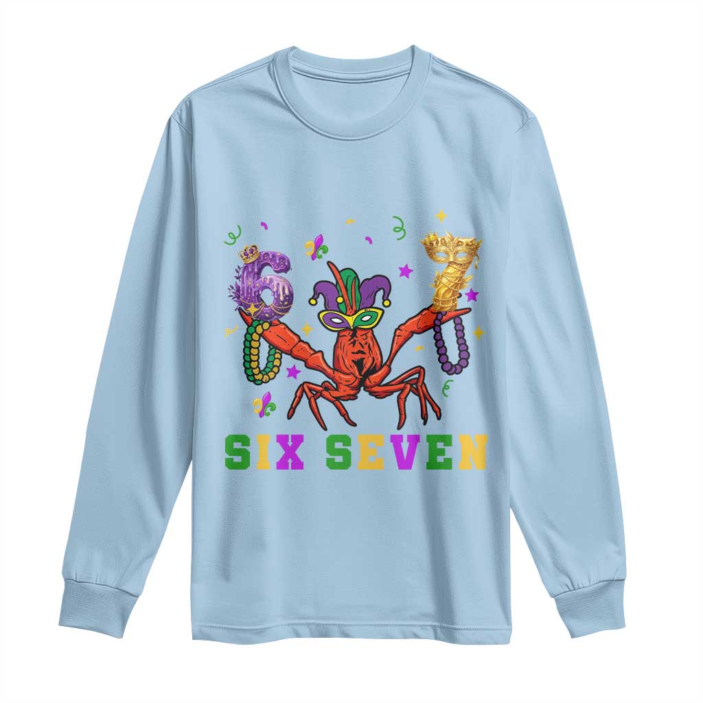 Funny 67 Crawfish Mardi Gras Long Sleeve Shirt Six Seven Meme