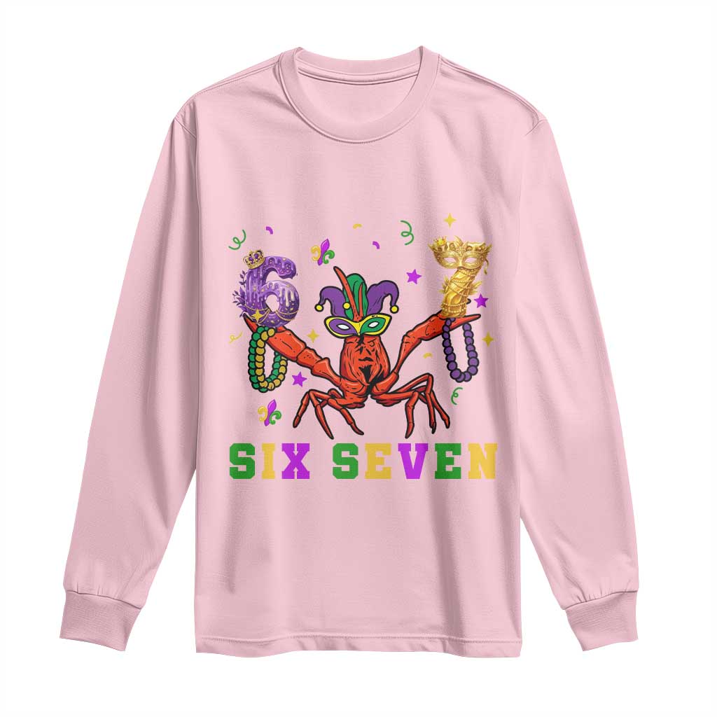 Funny 67 Crawfish Mardi Gras Long Sleeve Shirt Six Seven Meme