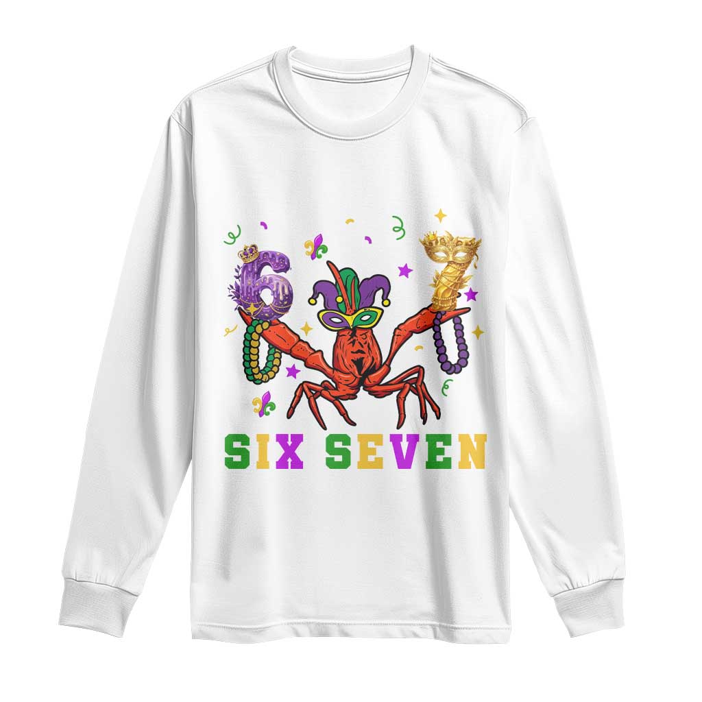 Funny 67 Crawfish Mardi Gras Long Sleeve Shirt Six Seven Meme