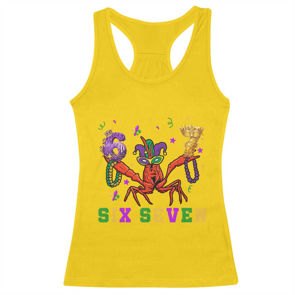 Funny 67 Crawfish Mardi Gras Racerback Tank Top Six Seven Meme