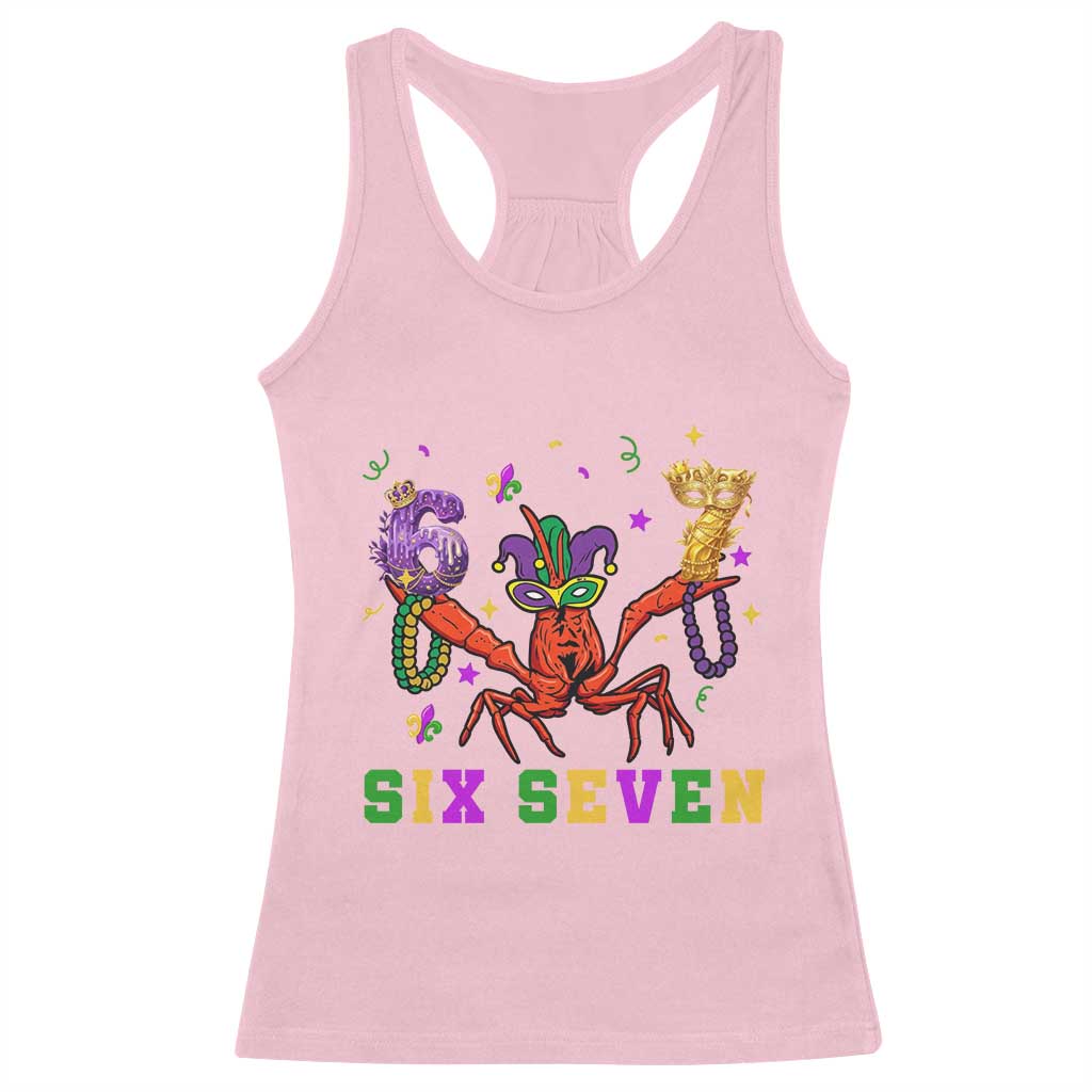 Funny 67 Crawfish Mardi Gras Racerback Tank Top Six Seven Meme