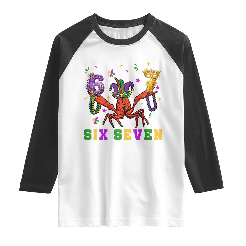 Funny 67 Crawfish Mardi Gras Raglan Shirt Six Seven Meme
