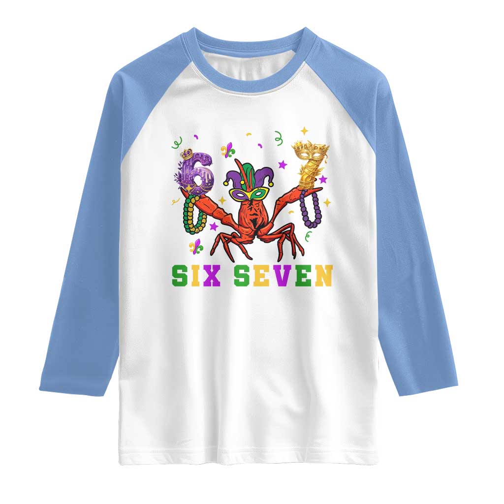 Funny 67 Crawfish Mardi Gras Raglan Shirt Six Seven Meme