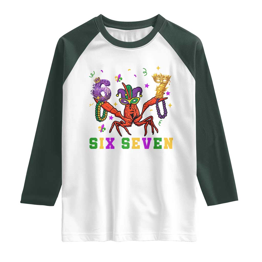Funny 67 Crawfish Mardi Gras Raglan Shirt Six Seven Meme