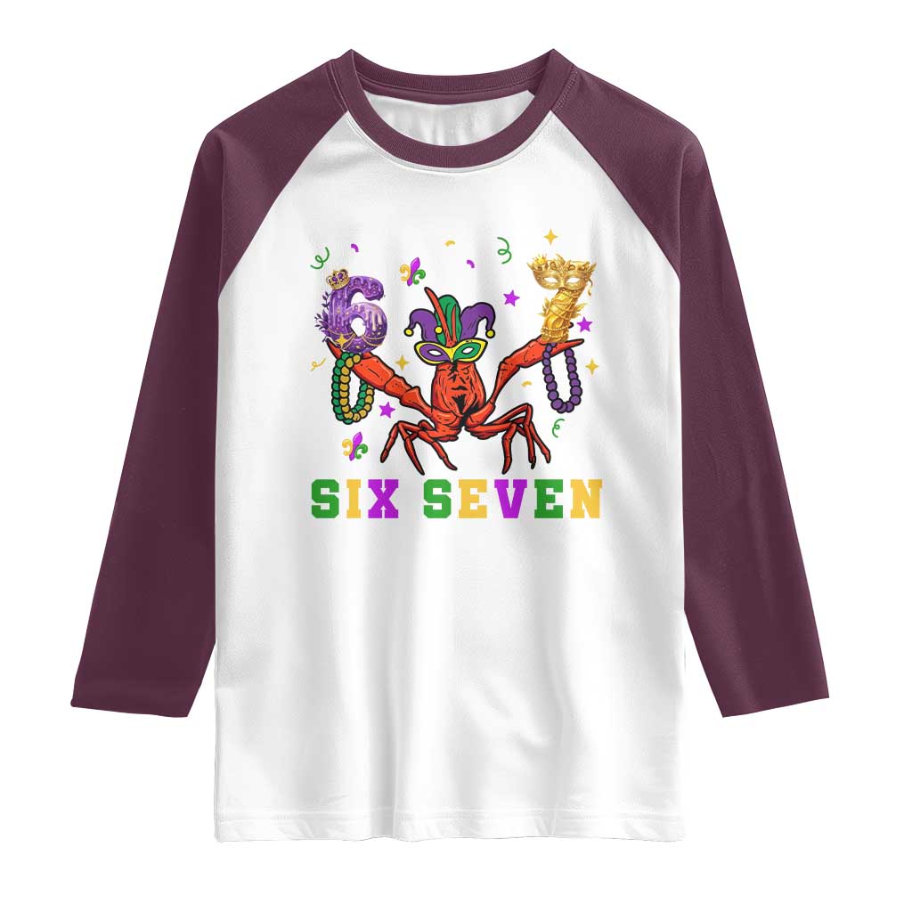 Funny 67 Crawfish Mardi Gras Raglan Shirt Six Seven Meme