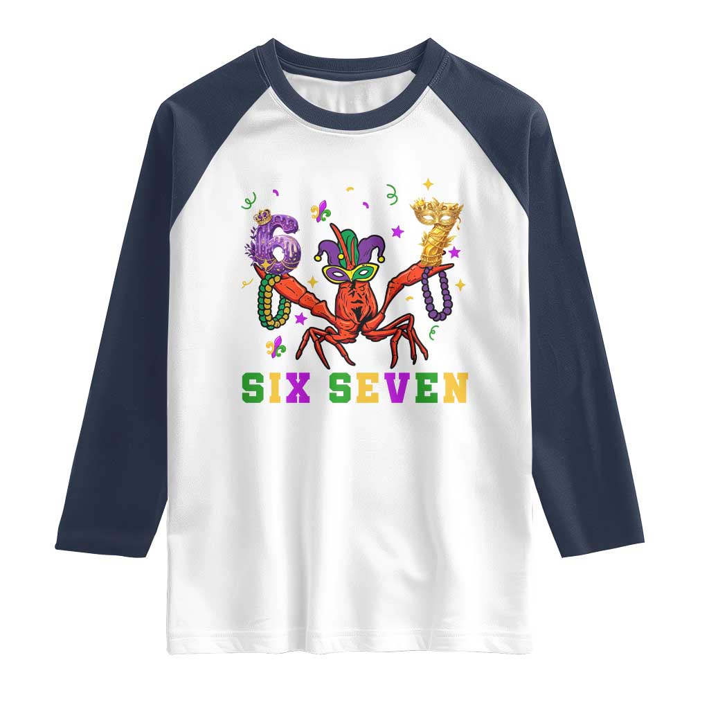 Funny 67 Crawfish Mardi Gras Raglan Shirt Six Seven Meme