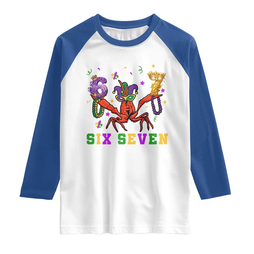 Funny 67 Crawfish Mardi Gras Raglan Shirt Six Seven Meme