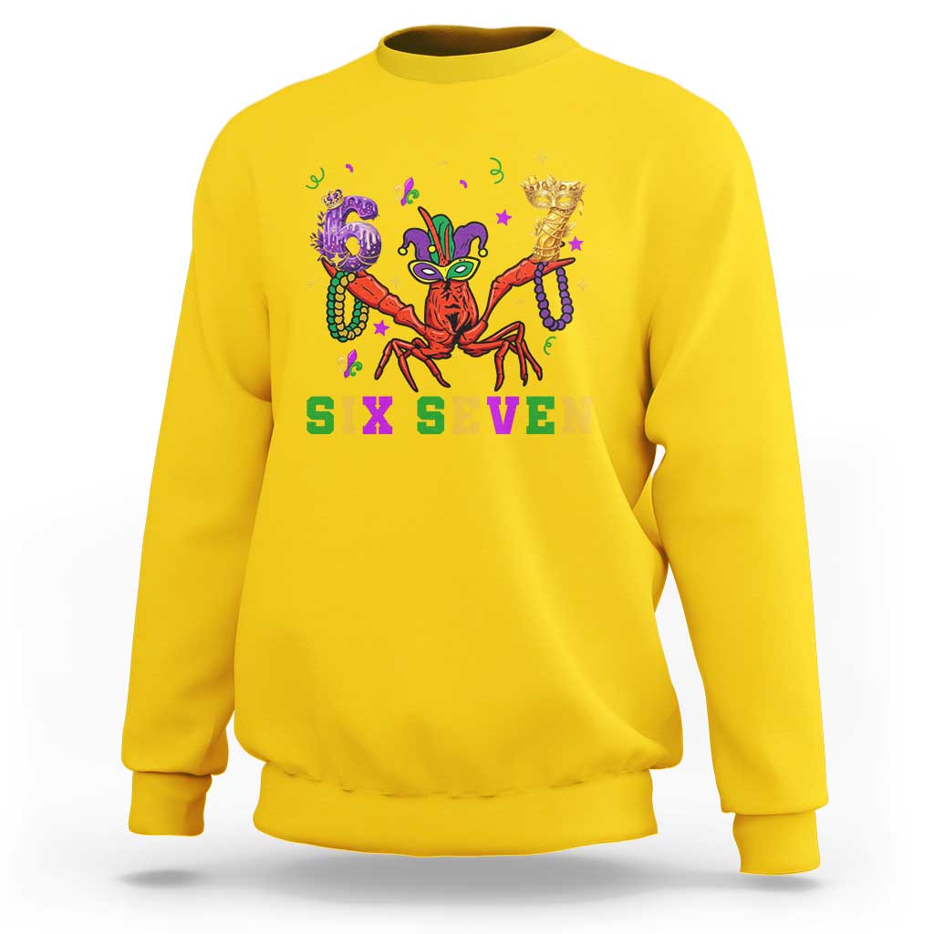 Funny 67 Crawfish Mardi Gras Sweatshirt Six Seven Meme