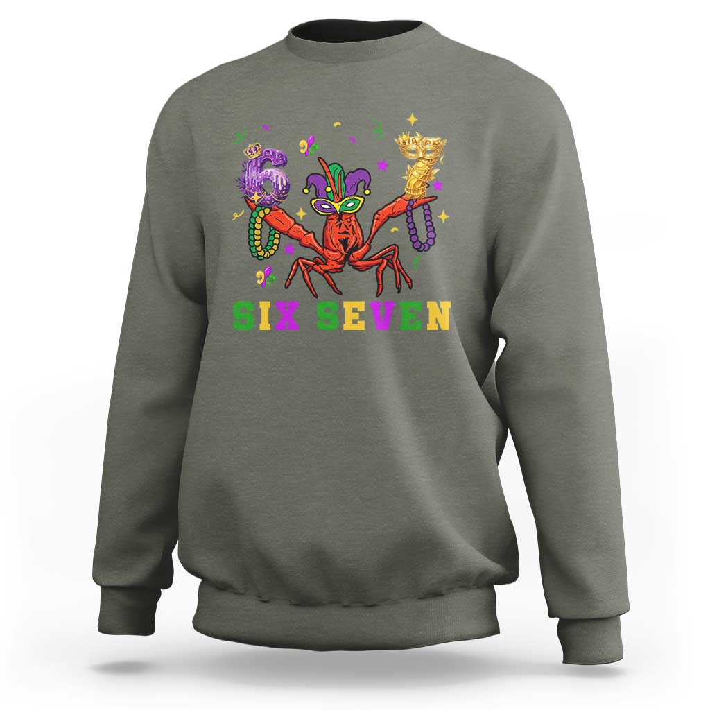 Funny 67 Crawfish Mardi Gras Sweatshirt Six Seven Meme