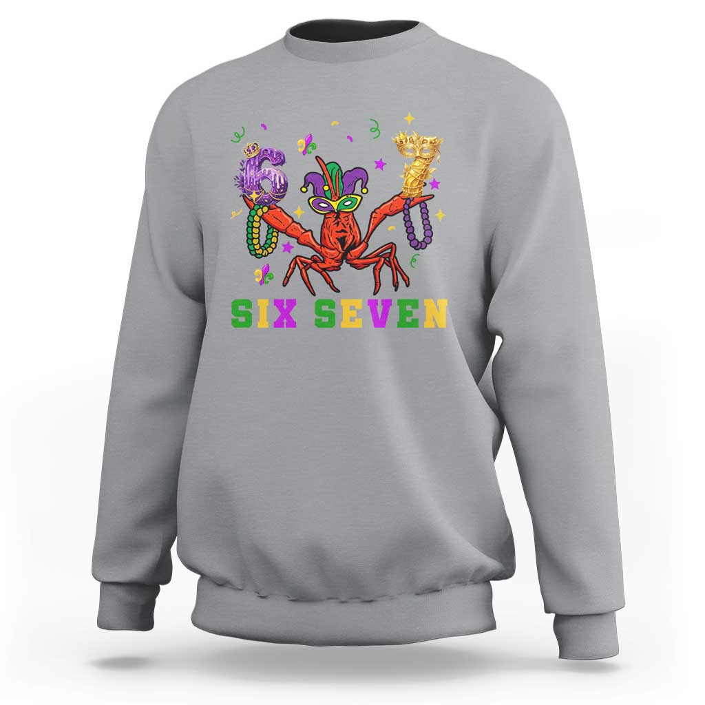 Funny 67 Crawfish Mardi Gras Sweatshirt Six Seven Meme