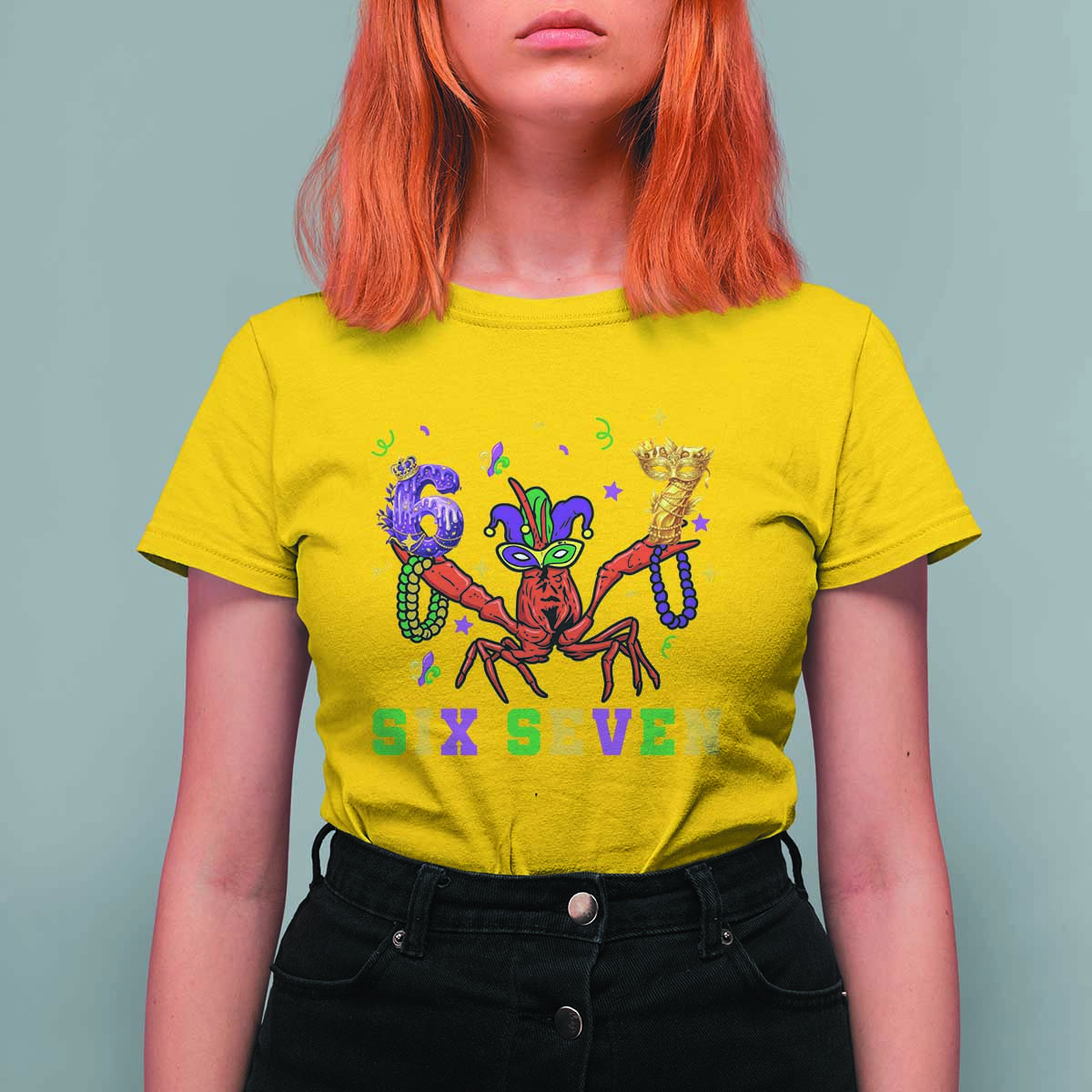 Funny 67 Crawfish Mardi Gras T Shirt For Women Six Seven Meme
