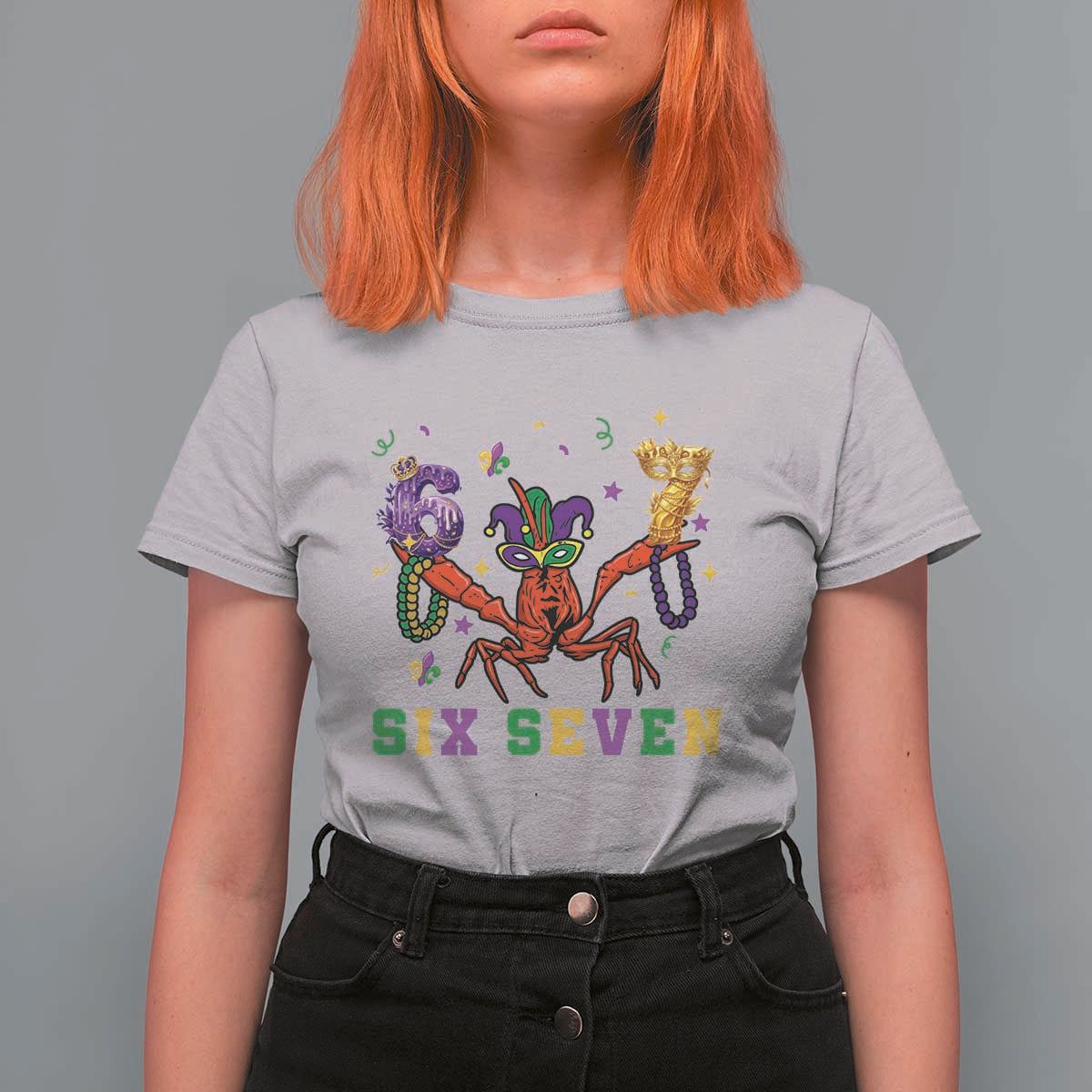 Funny 67 Crawfish Mardi Gras T Shirt For Women Six Seven Meme