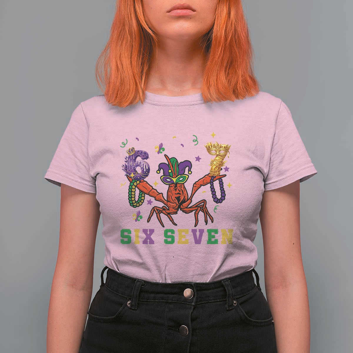 Funny 67 Crawfish Mardi Gras T Shirt For Women Six Seven Meme