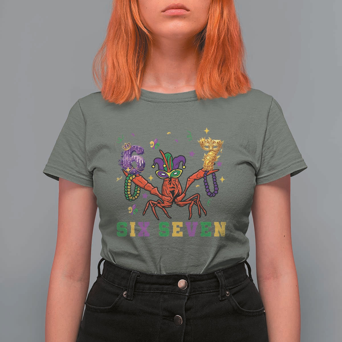 Funny 67 Crawfish Mardi Gras T Shirt For Women Six Seven Meme