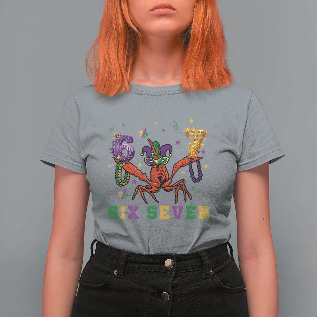 Funny 67 Crawfish Mardi Gras T Shirt For Women Six Seven Meme