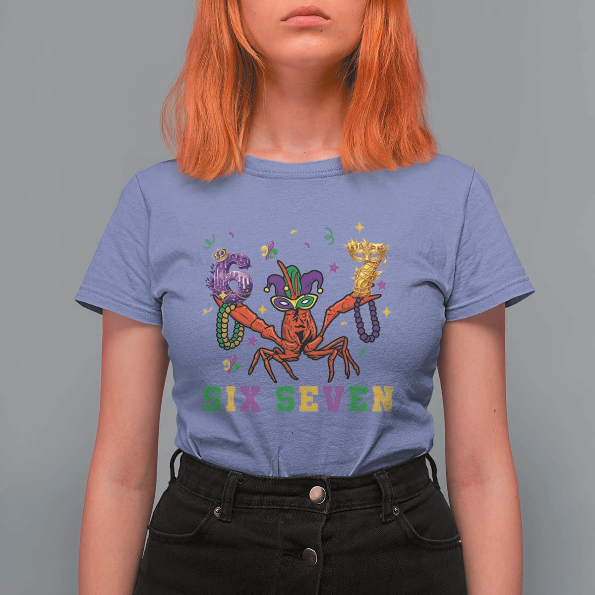 Funny 67 Crawfish Mardi Gras T Shirt For Women Six Seven Meme