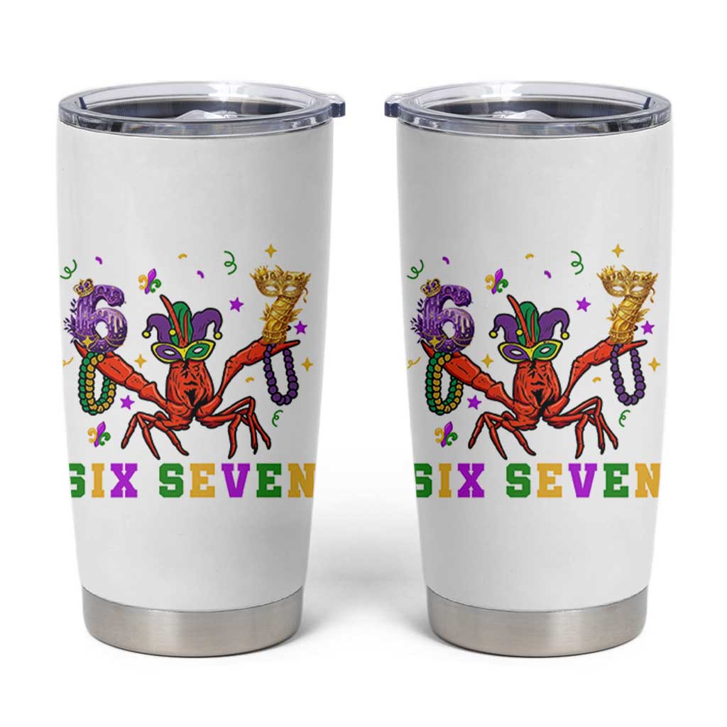 Funny 67 Crawfish Mardi Gras Tumbler Cup Six Seven Meme