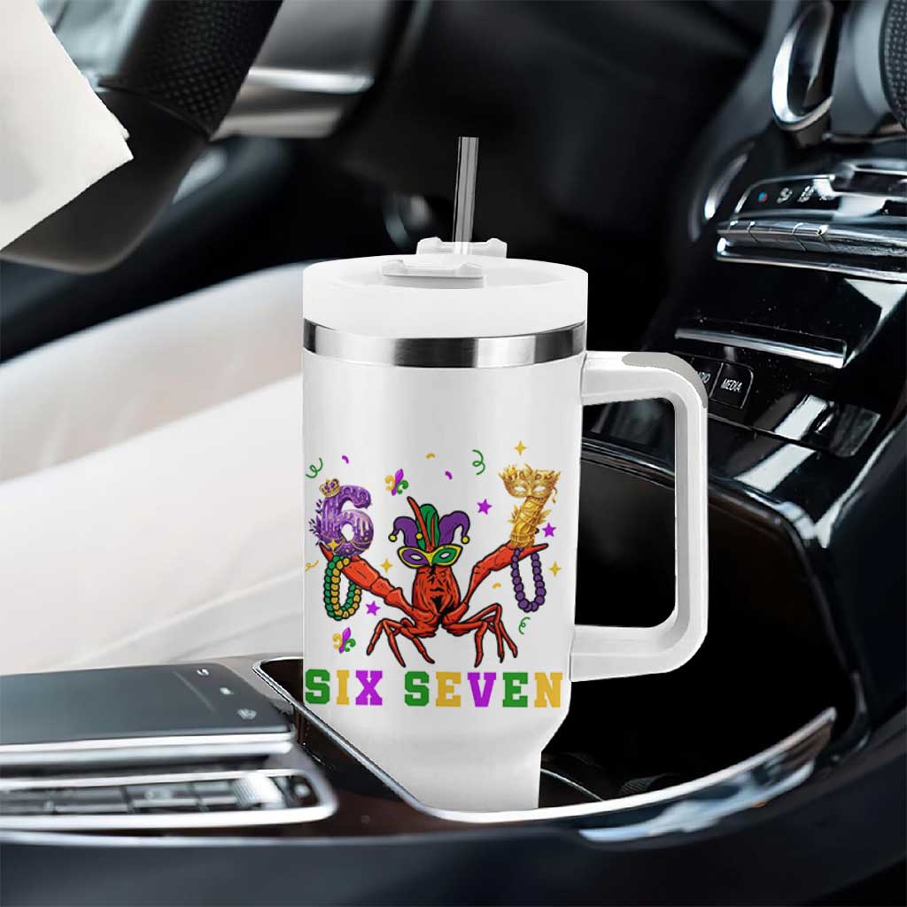 Funny 67 Crawfish Mardi Gras Tumbler With Handle Six Seven Meme