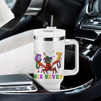 Funny 67 Crawfish Mardi Gras Tumbler With Handle Six Seven Meme