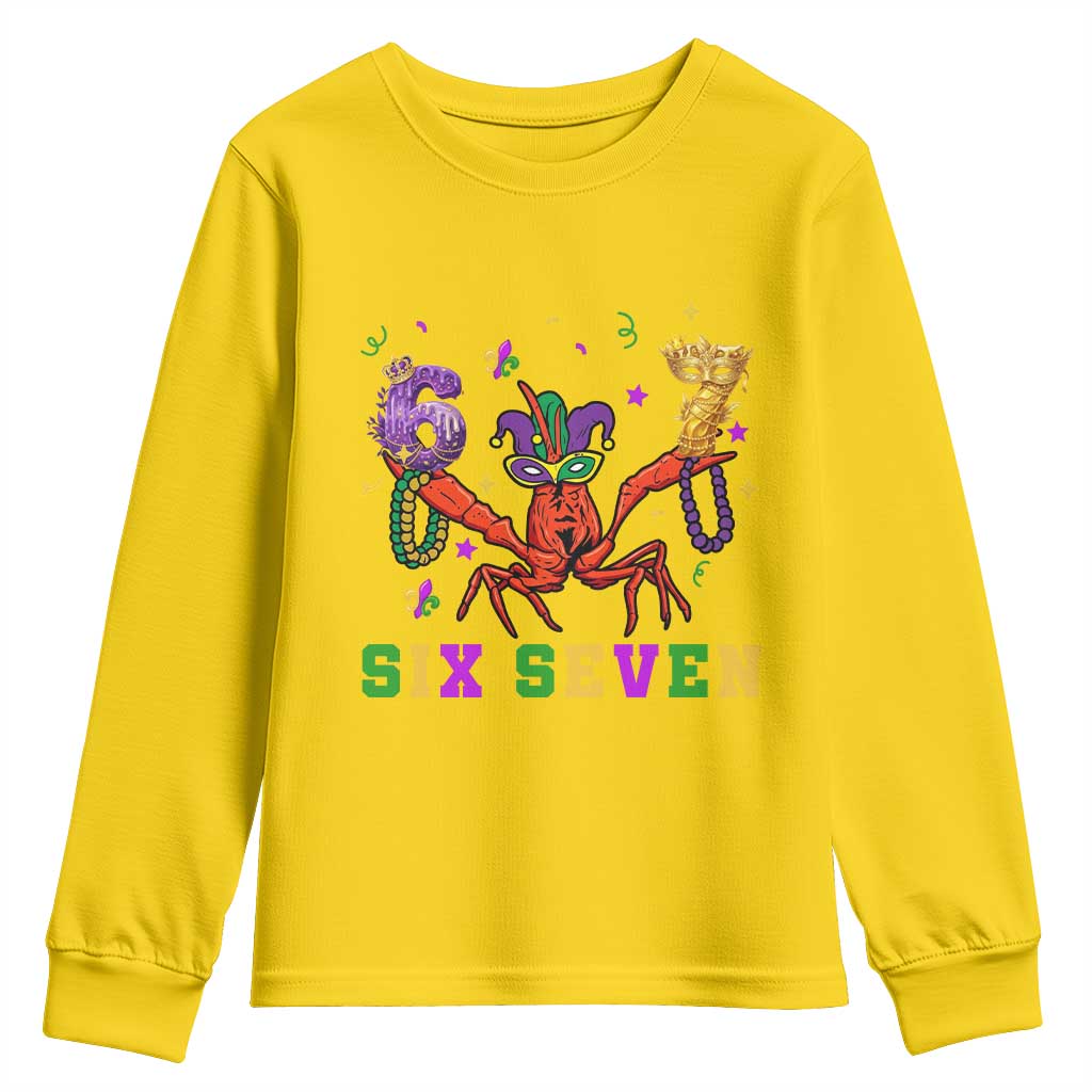 Funny 67 Crawfish Mardi Gras Youth Sweatshirt Six Seven Meme